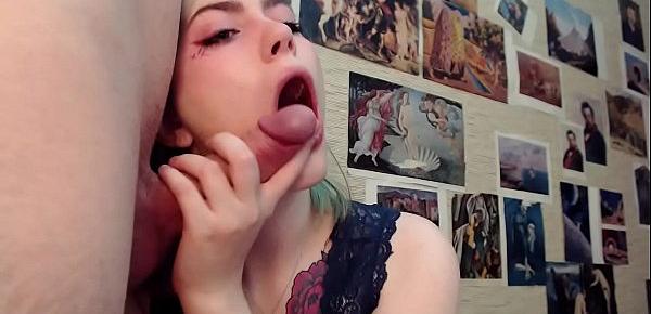  Blowjob from an excited beautiful teen